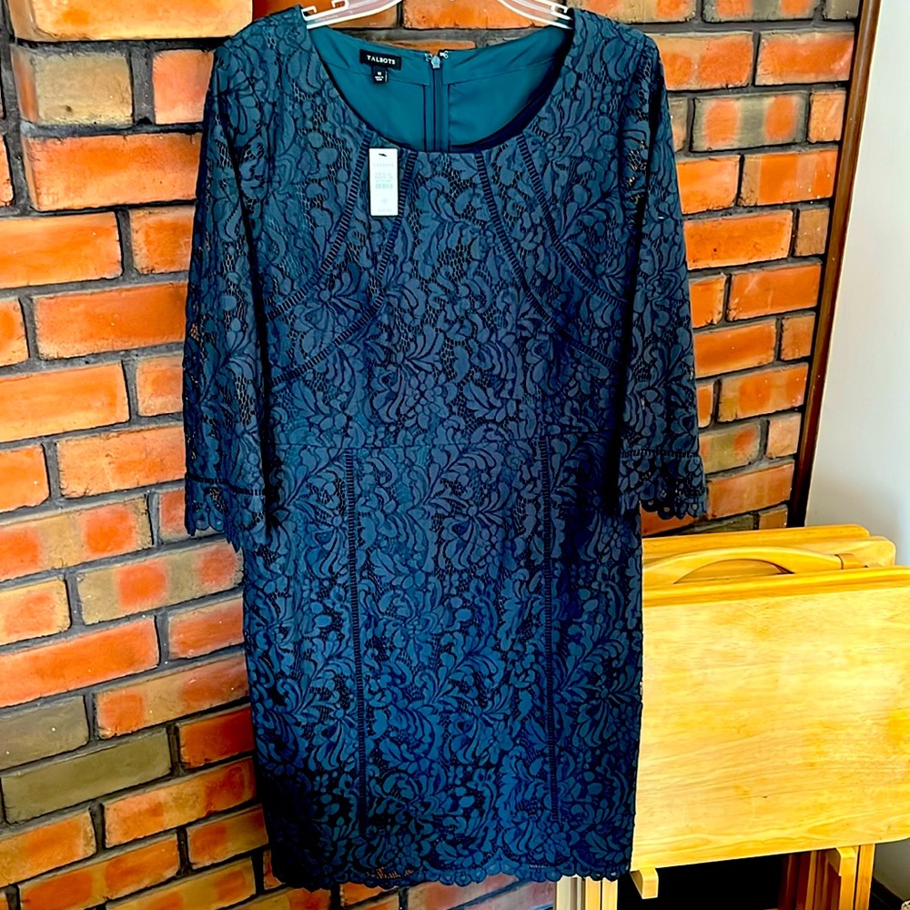 Brand new Talbots blue lace dress.